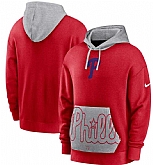 Men's Philadelphia Phillies Nike Red Gray Heritage Tri Blend Pullover Hoodie